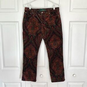 LRL LAUREN JEANS Paisley Corduroy Classic Straight Fit Jeans